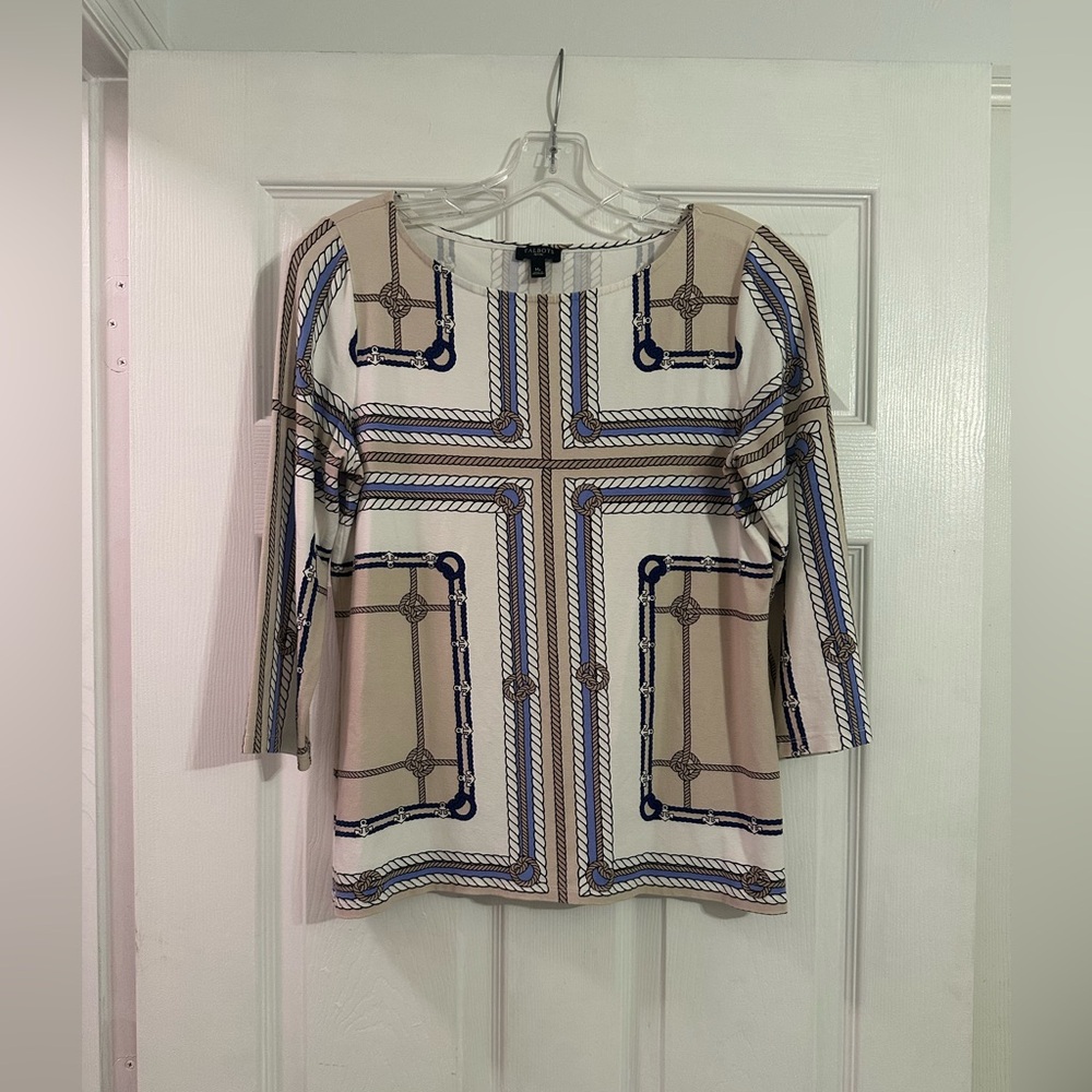 Talbots Nautical Patterned Top